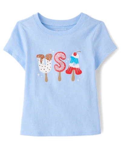 Baby And Toddler Girls USA Popsicle Graphic Tee