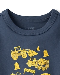 Baby And Toddler Boys Construction Vehicle Graphic Tee