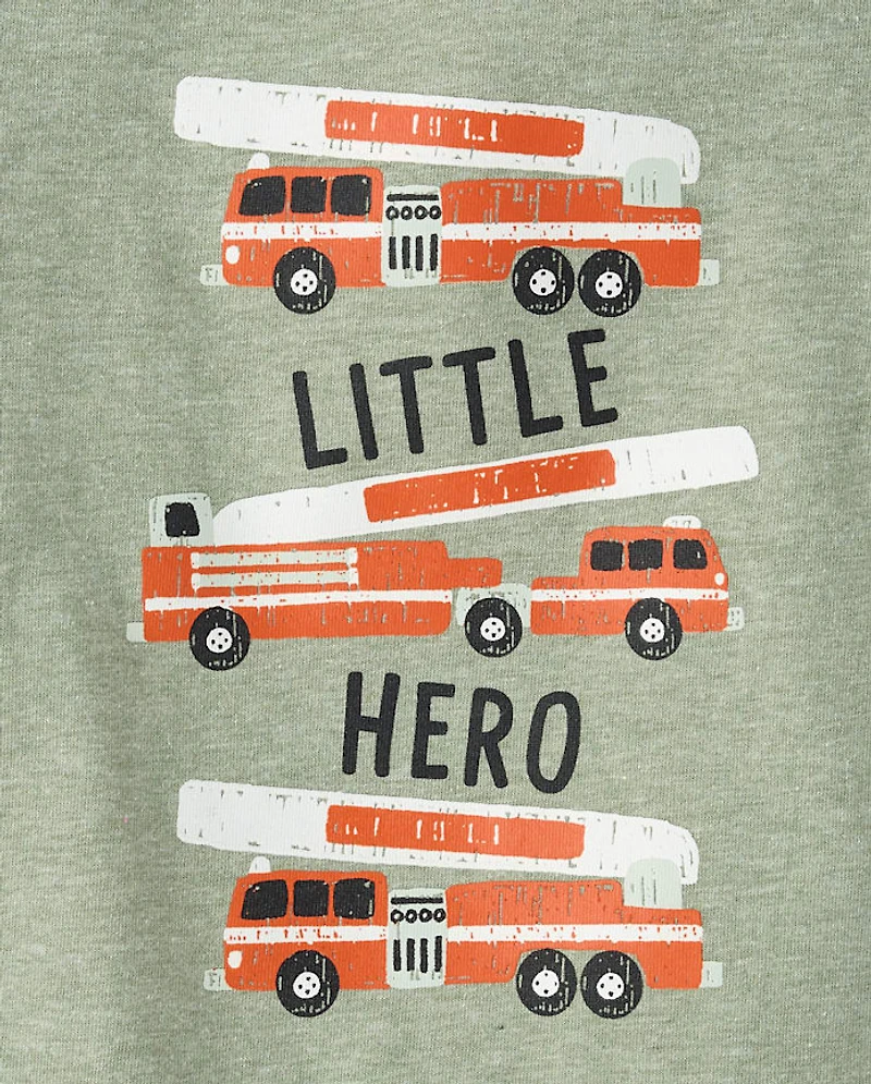Baby And Toddler Boys Fire Truck Graphic Tee