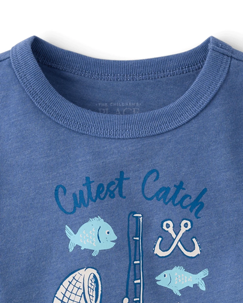 Baby And Toddler Boys Cutest Catch Graphic Tee