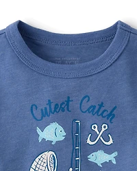 Baby And Toddler Boys Cutest Catch Graphic Tee
