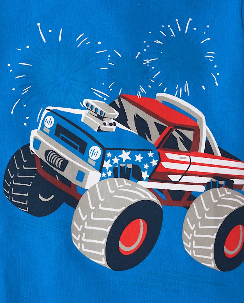Baby And Toddler Boys Americana Monster Truck Graphic Tee