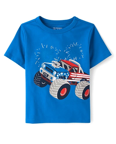 Baby And Toddler Boys Americana Monster Truck Graphic Tee