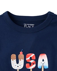 Baby And Toddler Boys USA Popsicle Graphic Tee