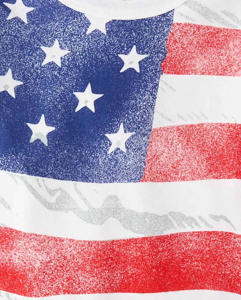 Baby And Toddler Boys American Flag Graphic Tee