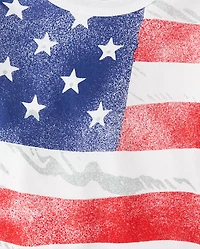 Baby And Toddler Boys American Flag Graphic Tee