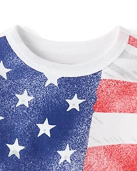 Baby And Toddler Boys American Flag Graphic Tee