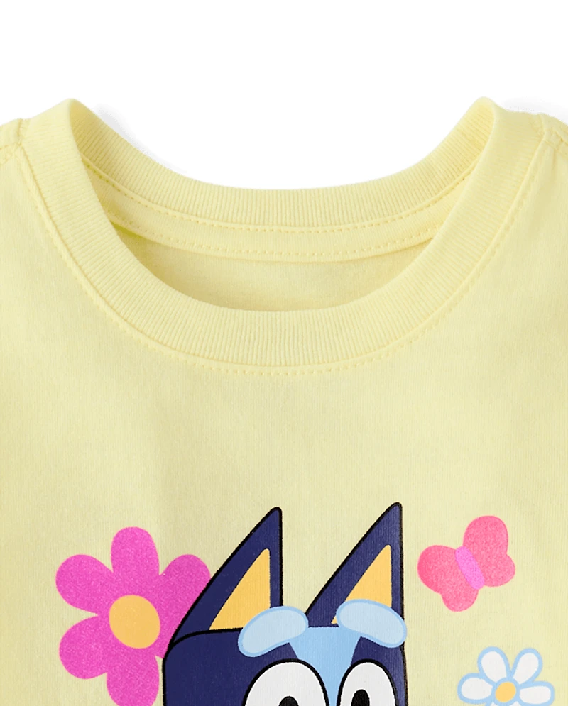 Baby And Toddler Girls Bluey™ Floral Graphic Tee