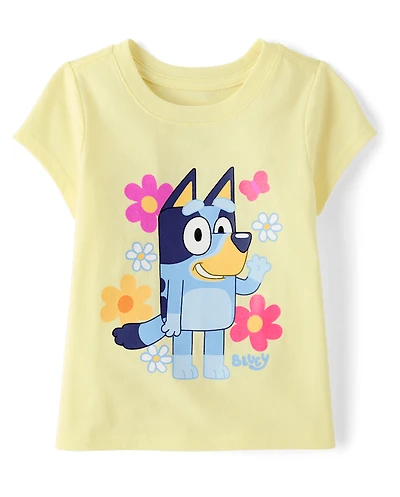Baby And Toddler Girls Bluey™ Floral Graphic Tee
