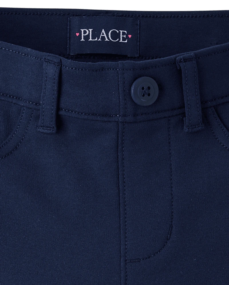 Pantalon large en maille ponte à enfiler pour uniforme de fille