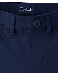 Pantalon large en maille ponte à enfiler pour uniforme de fille