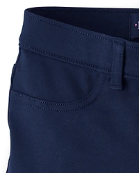 Girls Uniform Ponte Knit Pull On Wide Leg Pants