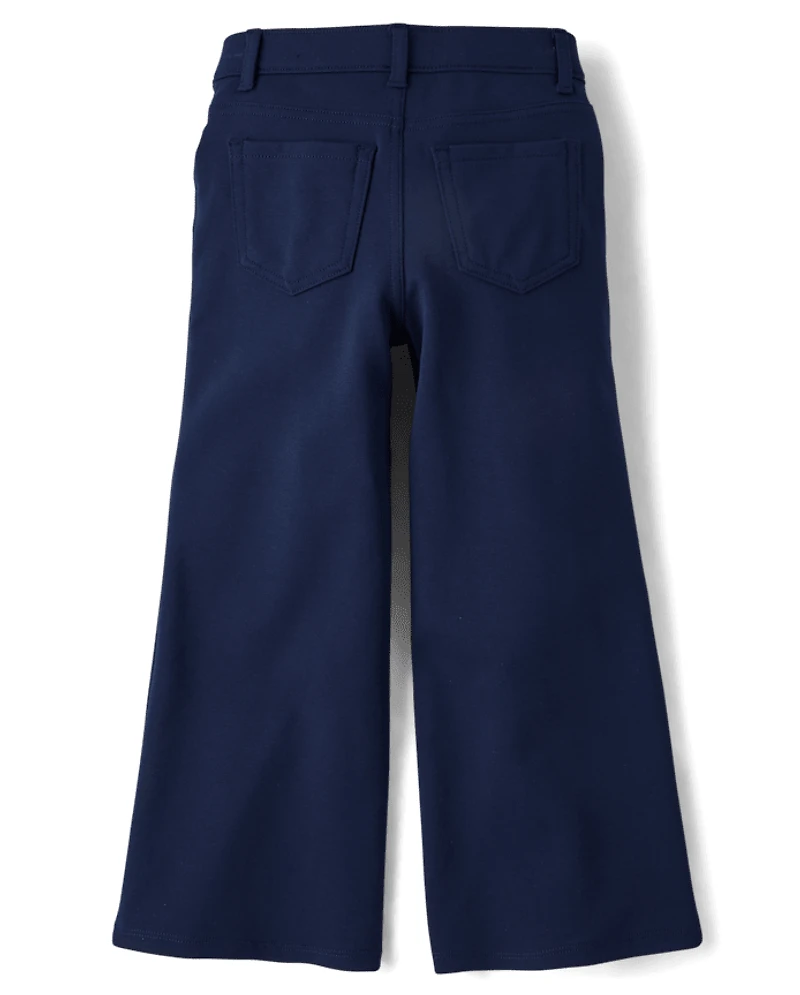 Pantalon large en maille ponte à enfiler pour uniforme de fille