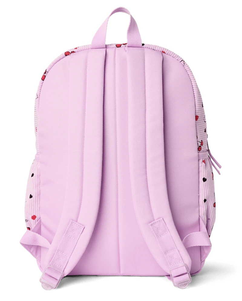 Girls Cherry Corduroy Backpack