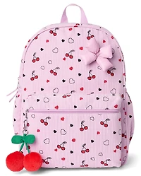 Girls Cherry Corduroy Backpack