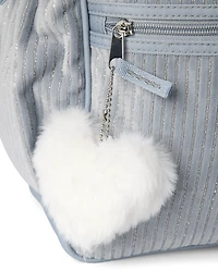 Girls Embroidered Heart Corduroy Backpack