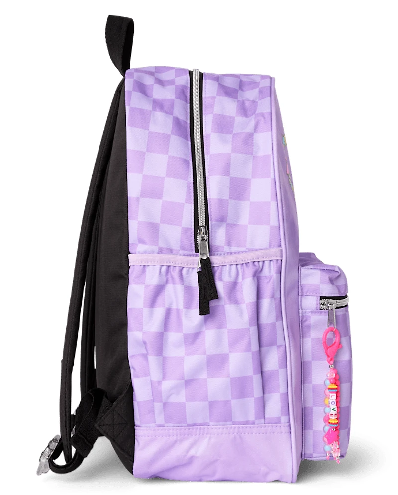 Girls Friendship Bracelet Checkered Backpack