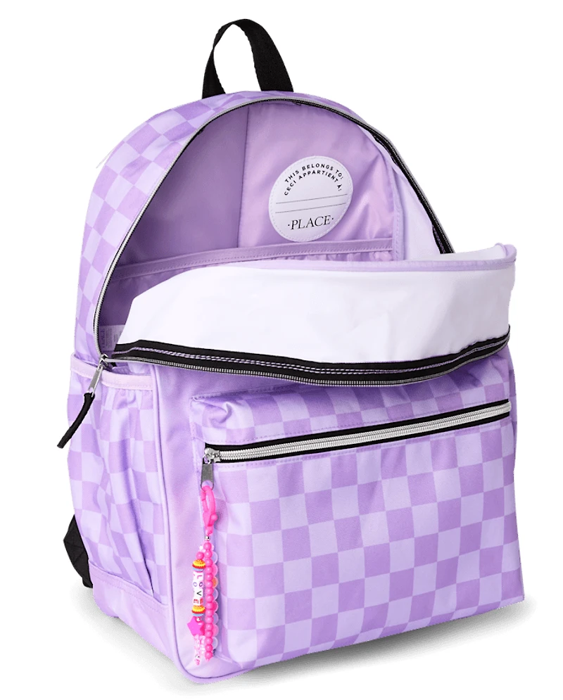 Girls Friendship Bracelet Checkered Backpack