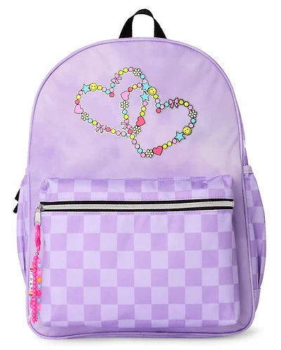 Girls Friendship Bracelet Checkered Backpack