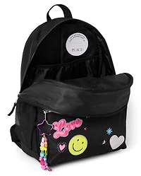 Girls Embroidered Patch Backpack