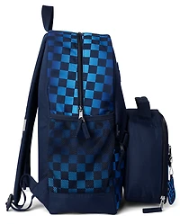 Boys Checkered Backpack 2-Piece Set