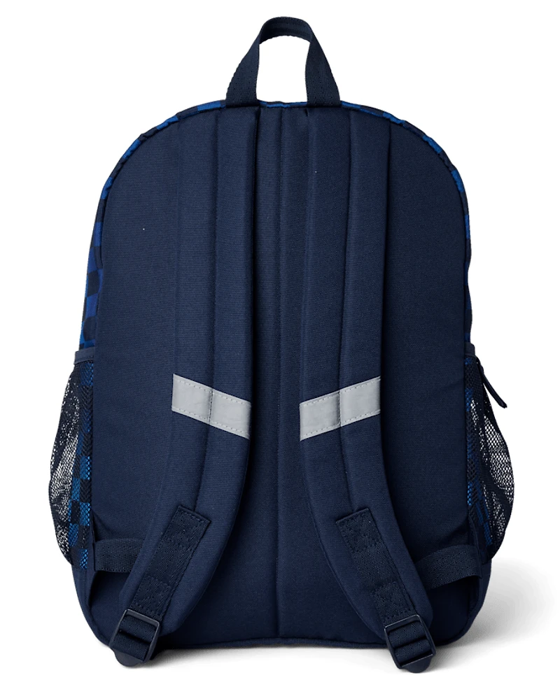 Ensemble de 2 sacs à dos à carreaux pour garçons