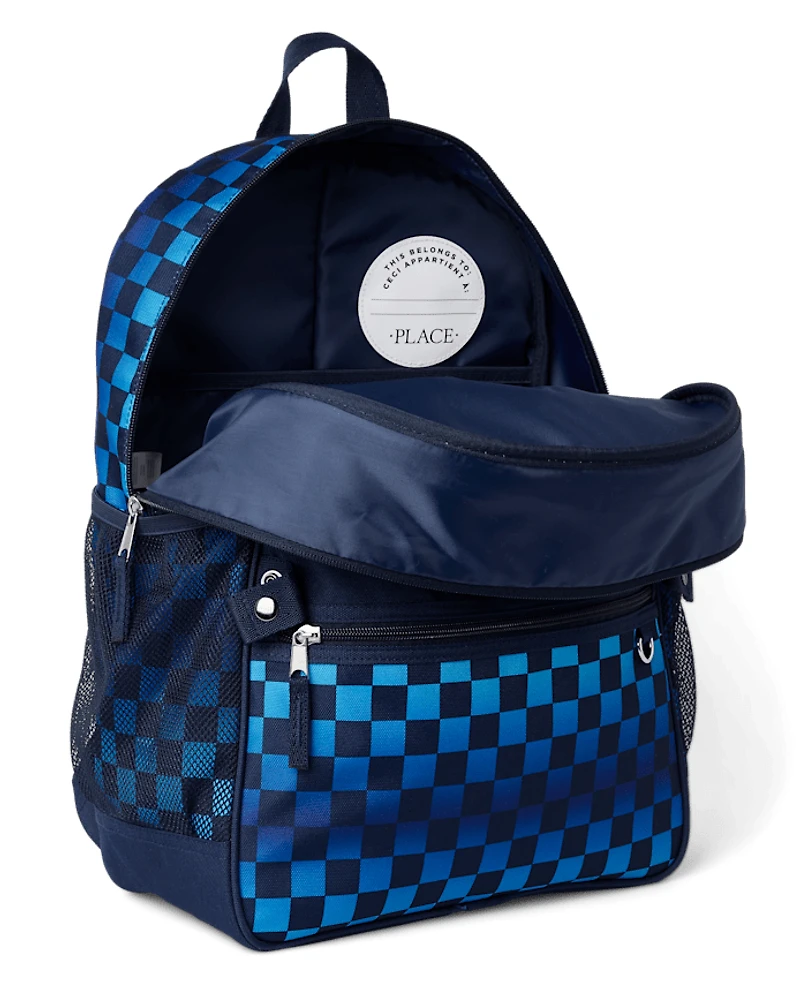 Boys Checkered Backpack 2-Piece Set