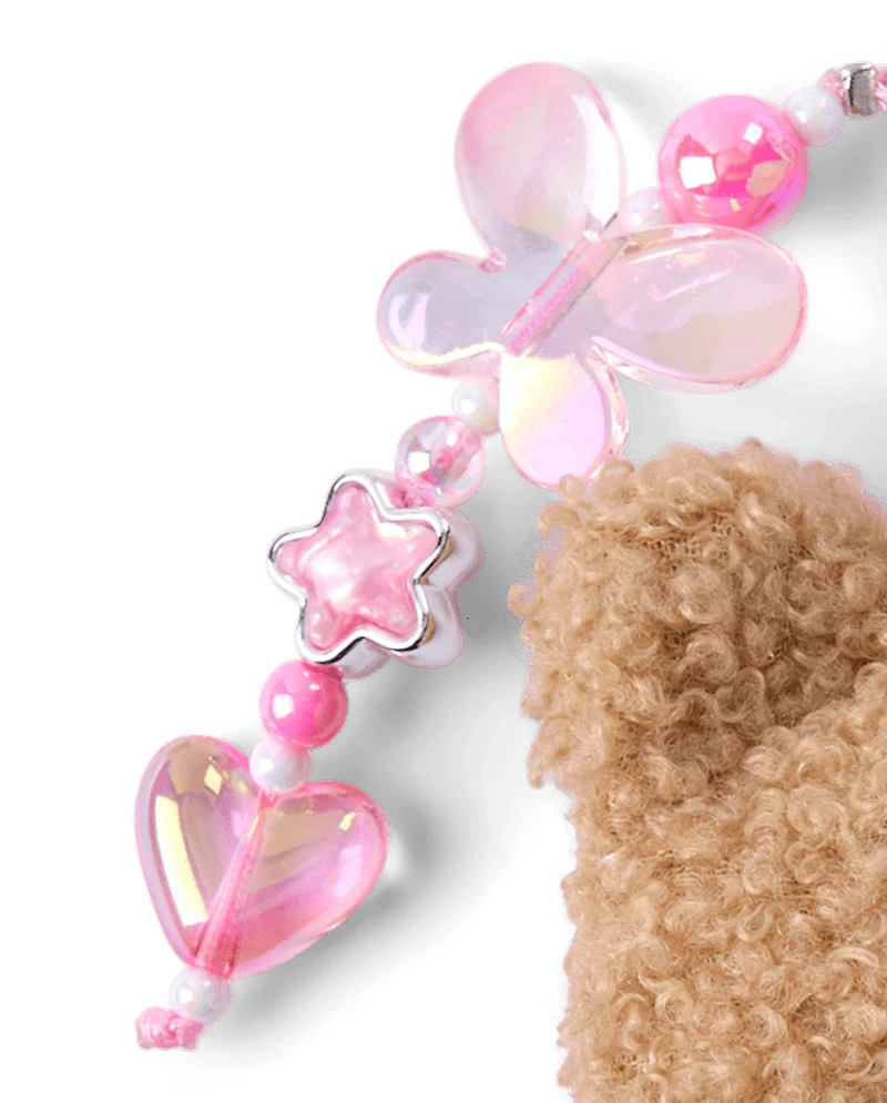 Girls Bear Plush Bag Charm