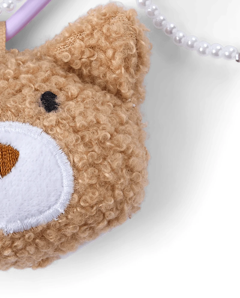 Girls Bear Plush Bag Charm