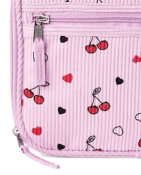 Boîte à lunch en velours côtelé à cerises pour filles