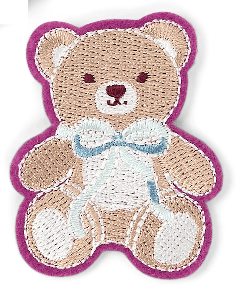 Girls Embroidered Love Patch 4-Pack