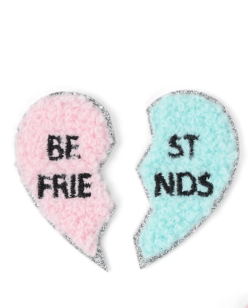 Girls Embroidered BFF Patch 4-Pack