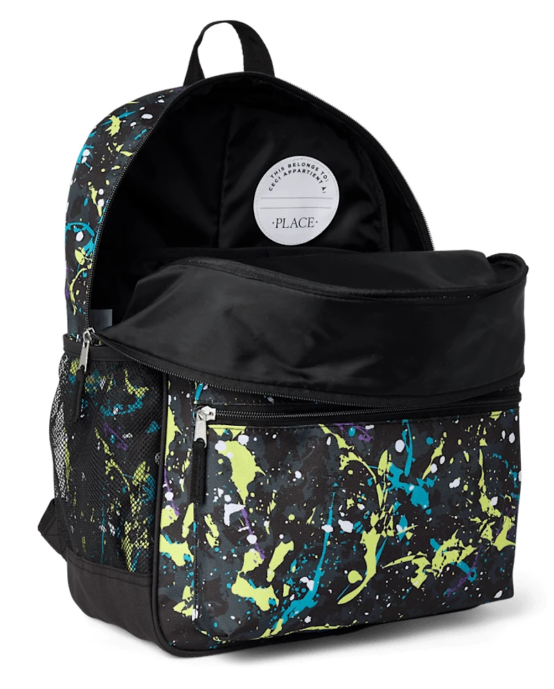 Boys Paint Splatter Backpack