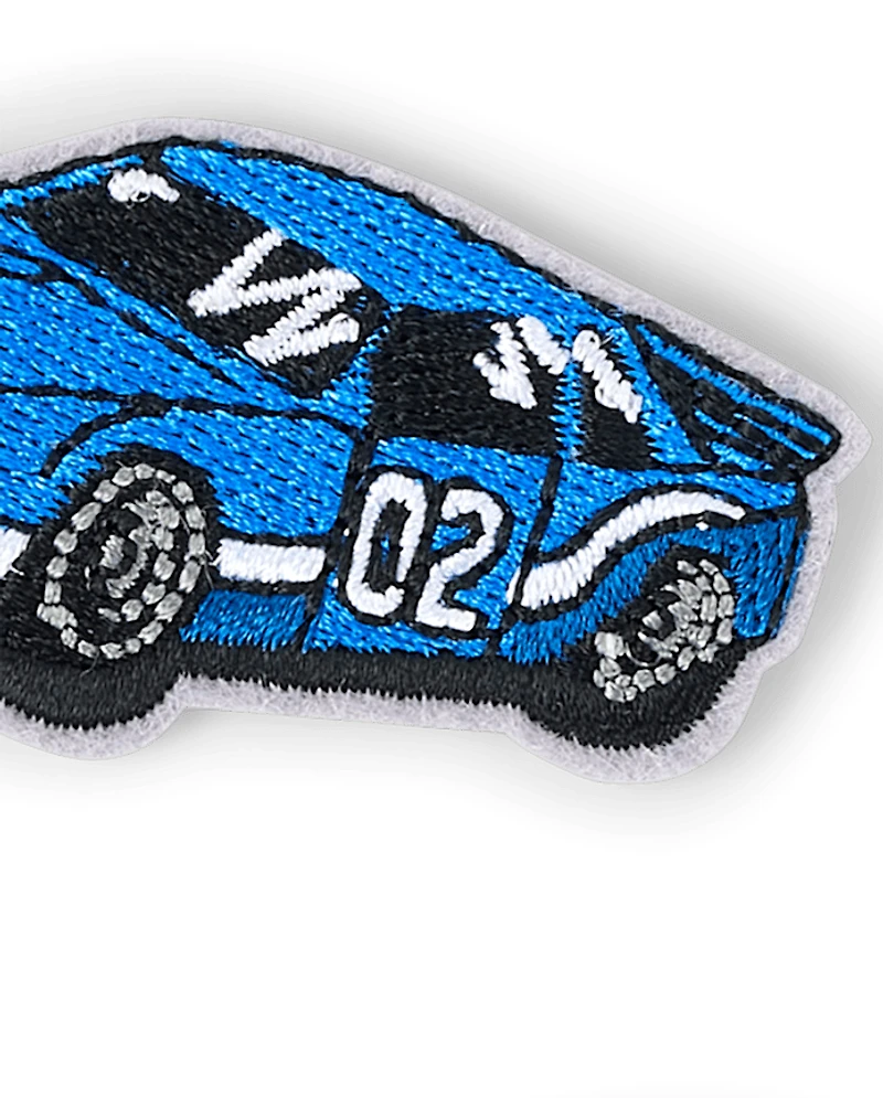 Boys Embroidered Racecar Patch 4-Pack
