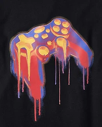 Boys Video Game Controller Drip Graphic Tee