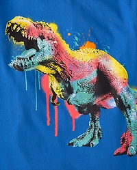Boys Dino Paint Splatter Graphic Tee