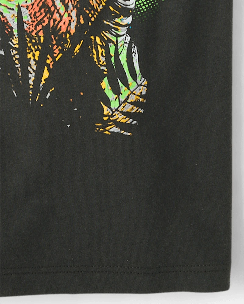 T-shirt graphique tête de dinosaure pour garçon