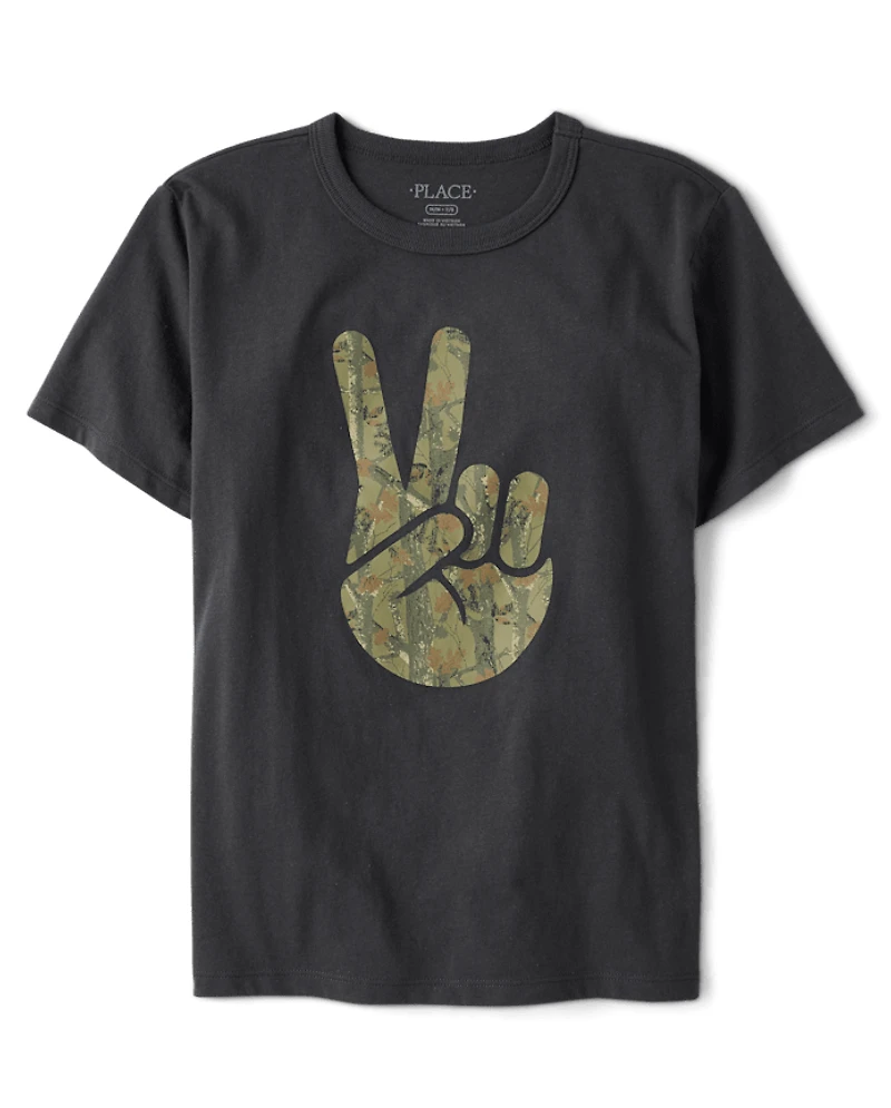 Boys Peace Sign Graphic Tee