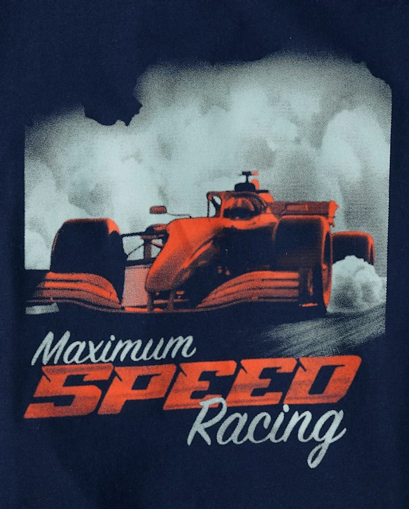 T-shirt graphique voiture de course pour garçon