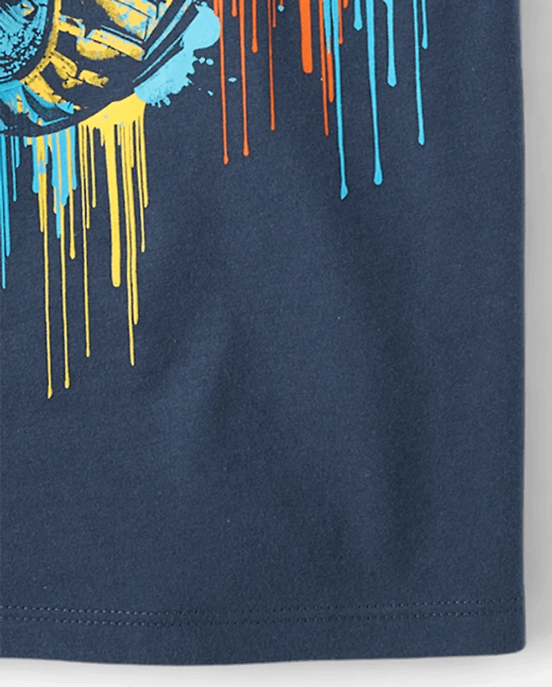 Boys Monster Truck Drip Graphic Tee