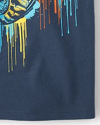 Boys Monster Truck Drip Graphic Tee