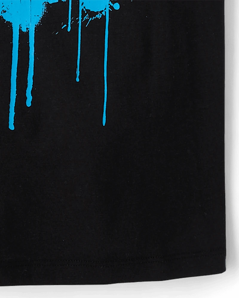 Boys Graffiti Happy Face Graphic Tee