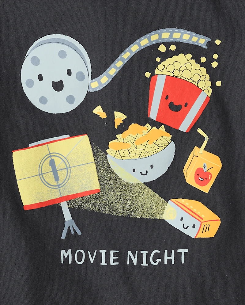 Baby And Toddler Boys Movie Night Graphic Tee