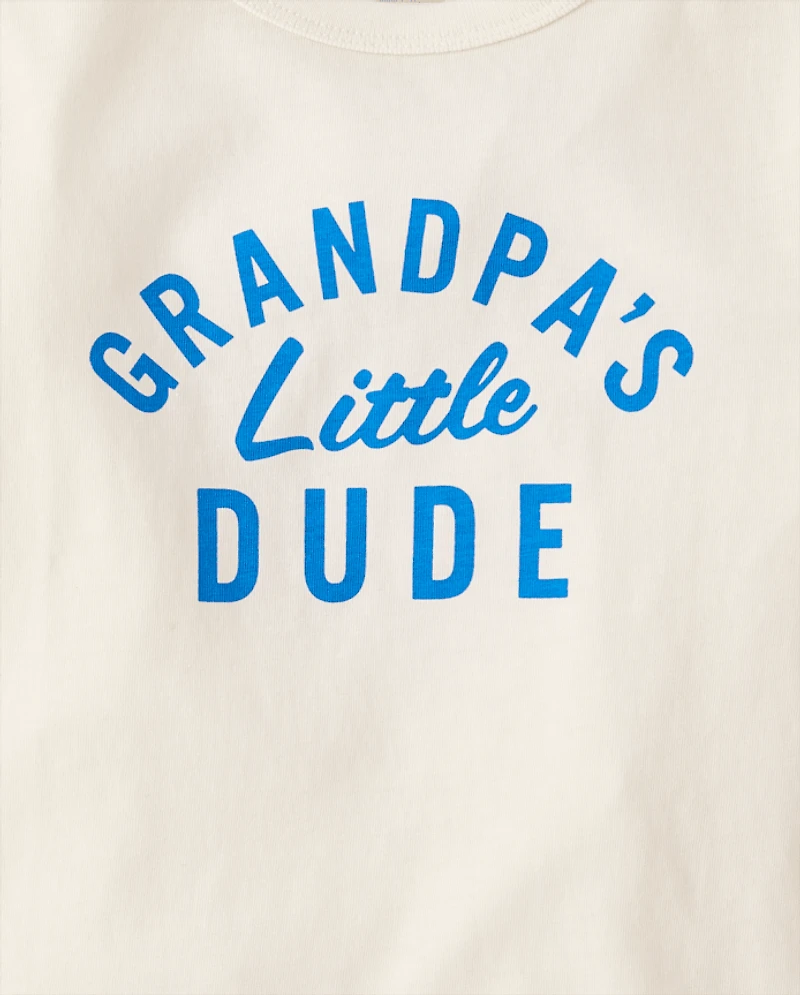 Baby And Toddler Boys Grandpa's Little Dude Graphic Tee