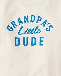 Baby And Toddler Boys Grandpa's Little Dude Graphic Tee
