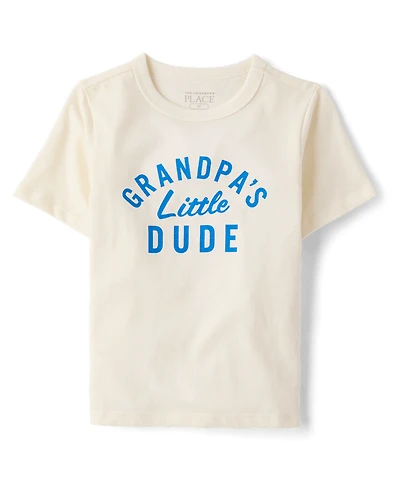 Baby And Toddler Boys Grandpa's Little Dude Graphic Tee