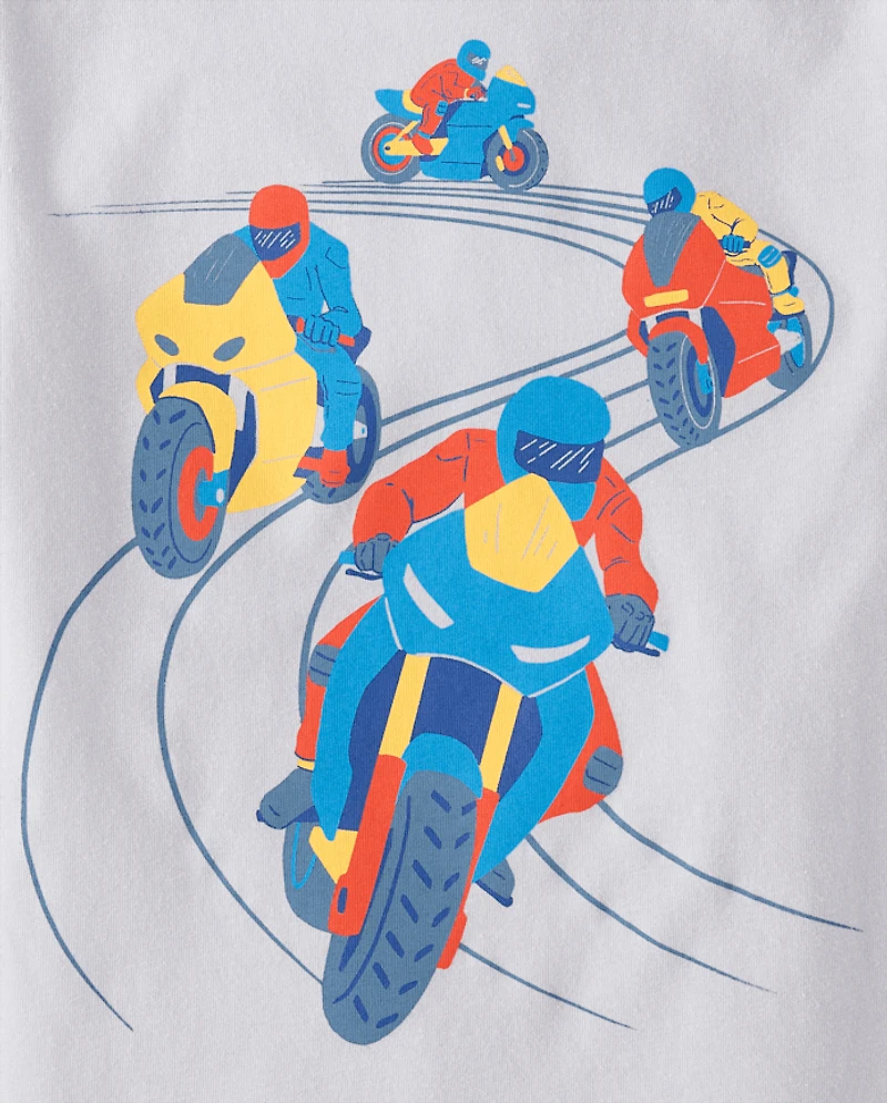 Baby And Toddler Boys Motorcycle Graphic Tee
