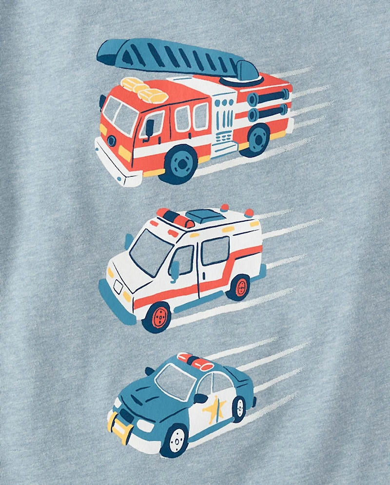 Baby And Toddler Boys Emergency Vehicle Graphic Tee