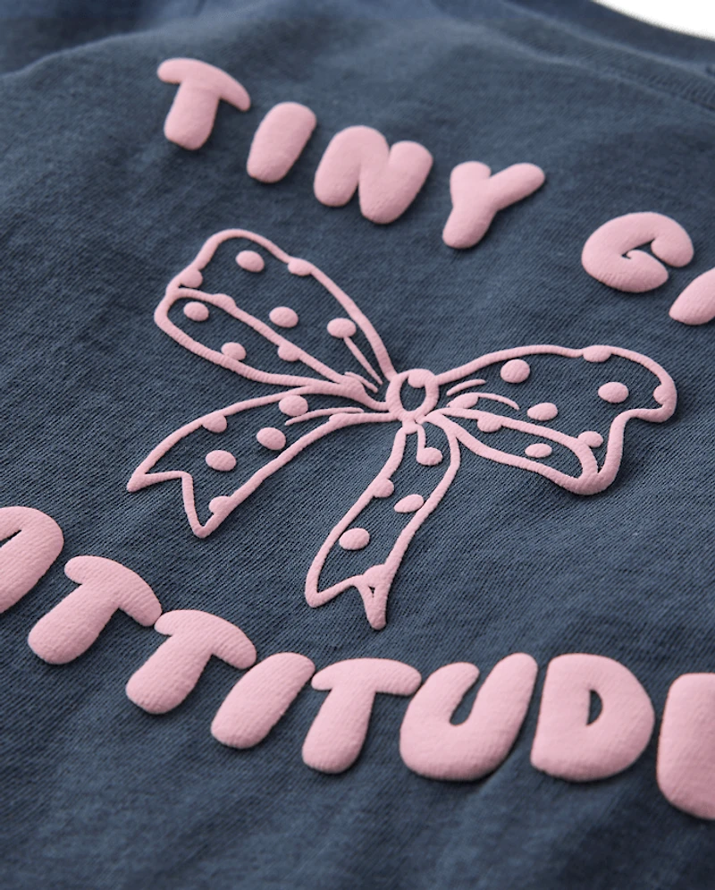 Baby And Toddler Girls Big Attitude Graphic Tee