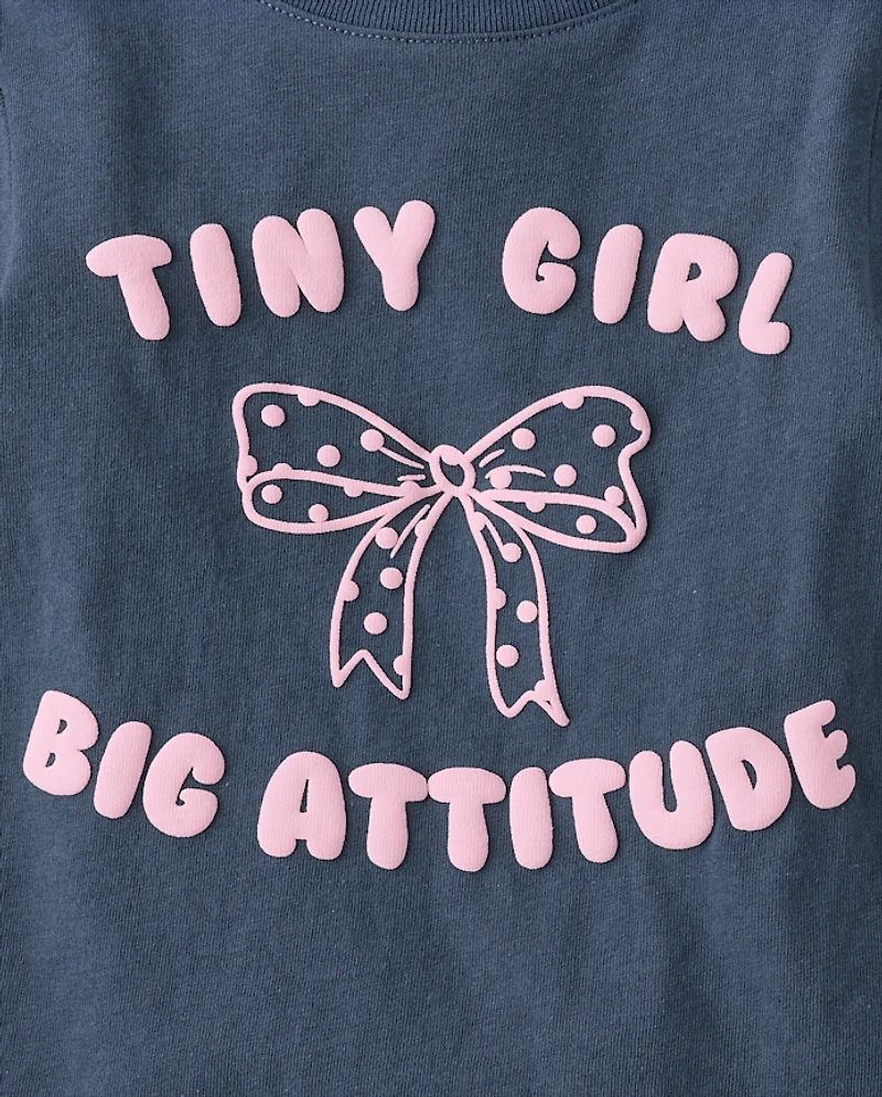Baby And Toddler Girls Big Attitude Graphic Tee